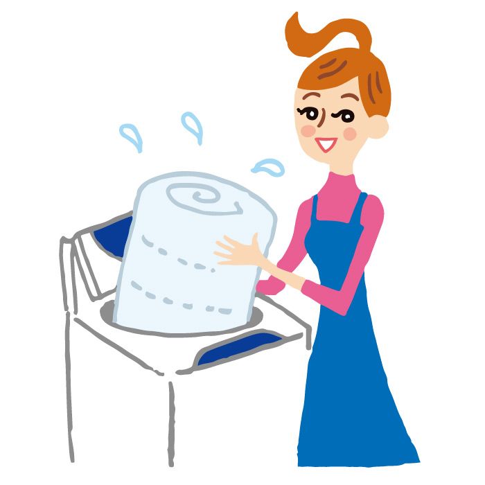 汗対策で敷布団を洗うには、ポリエステルの敷布団はコインランドリーで手軽に洗えます。