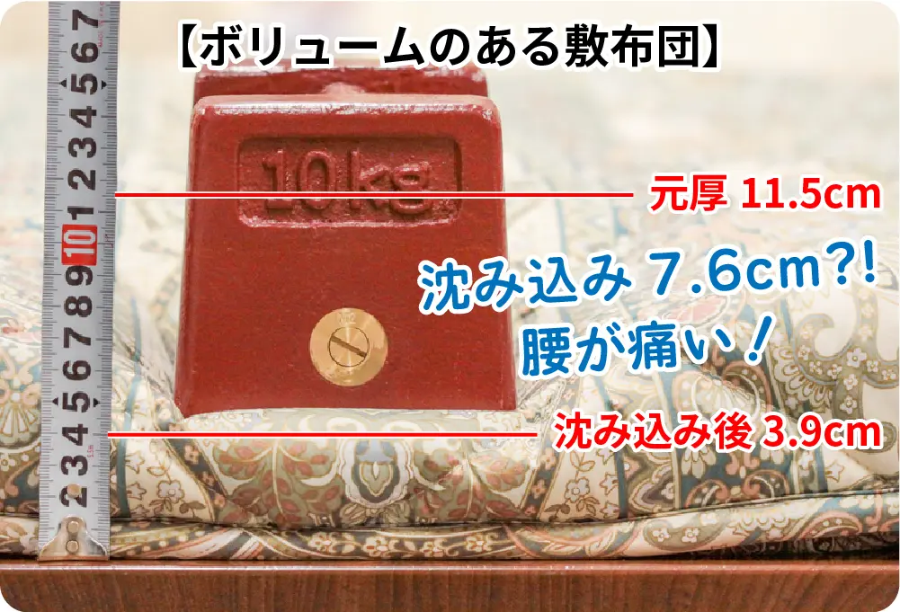 硬すぎる寝具、最近流行の高反発敷布団や樹脂を固めた敷布団だったら・・・硬すぎると眠れない！！
