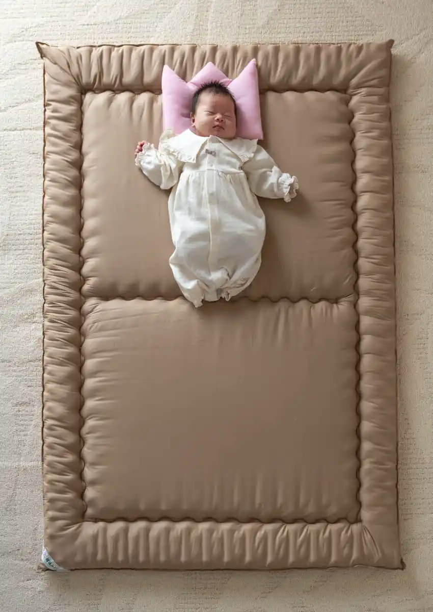 赤ちゃん用の敷布団は、背骨の形成と、脳細胞のために、硬めの敷布団がおすすめで人気です