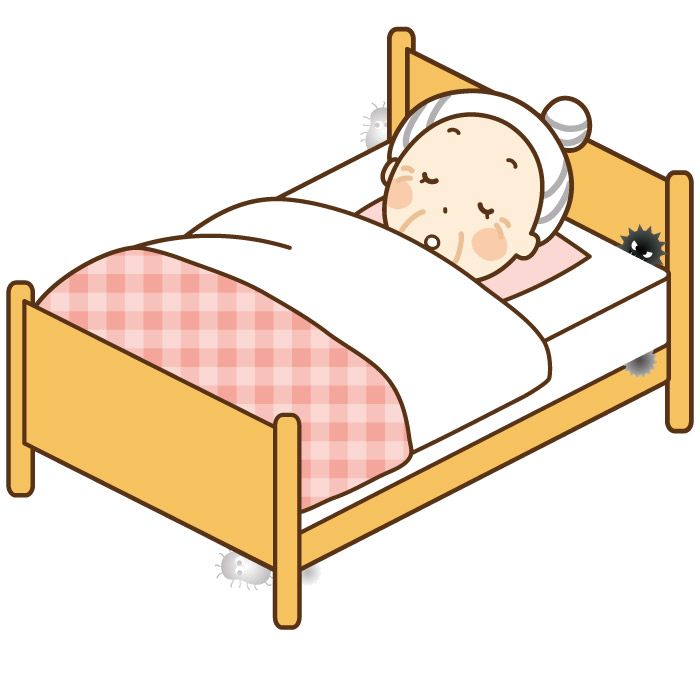 ベッドの上の敷布団のカビ対策は、ベッドのスプリングそのものはカビませんが、布やフレームはカビます。湿気のコントロールが一番です。