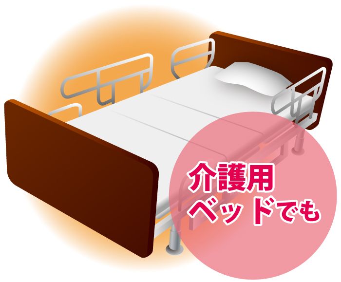 櫻道ふとん店の身長に合わせてつくるマットレス（敷布団）は、オーダーメードできるので、介護用ベッドやリクライニングベッドにもあわせておつくりできます。