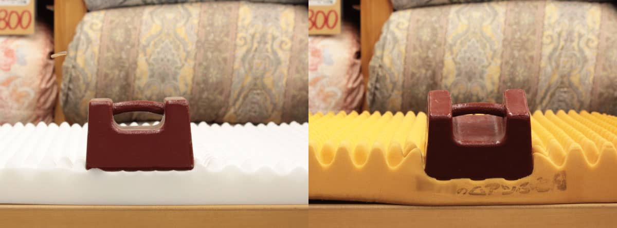 敷布団の素材「超高反発凸凹ウレタン」と他社ウレタン比較