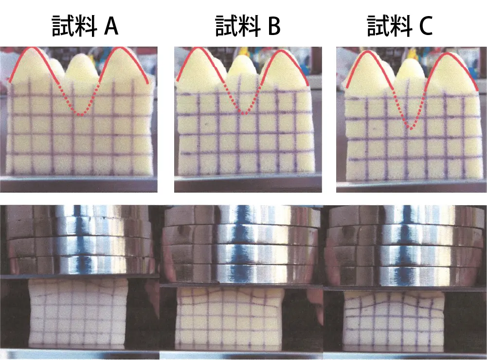 信州大学繊維学部での腰に最適な凸凹形状の実験