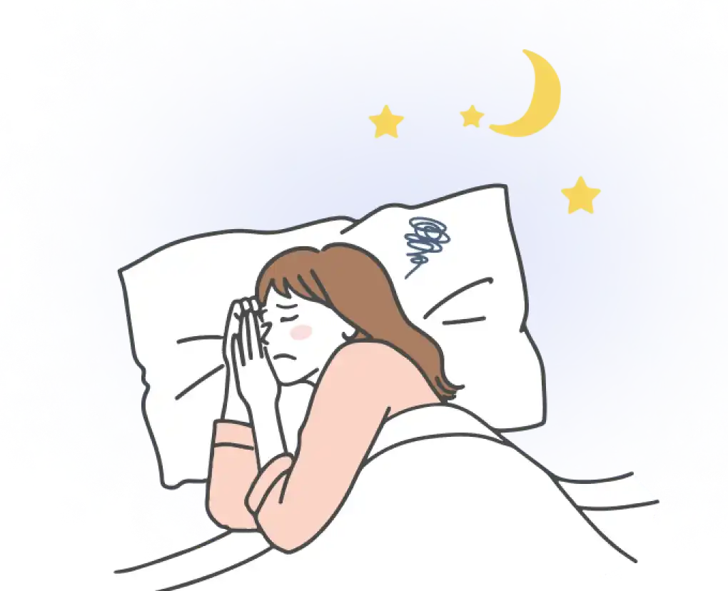 夜、なかなか眠れない女性