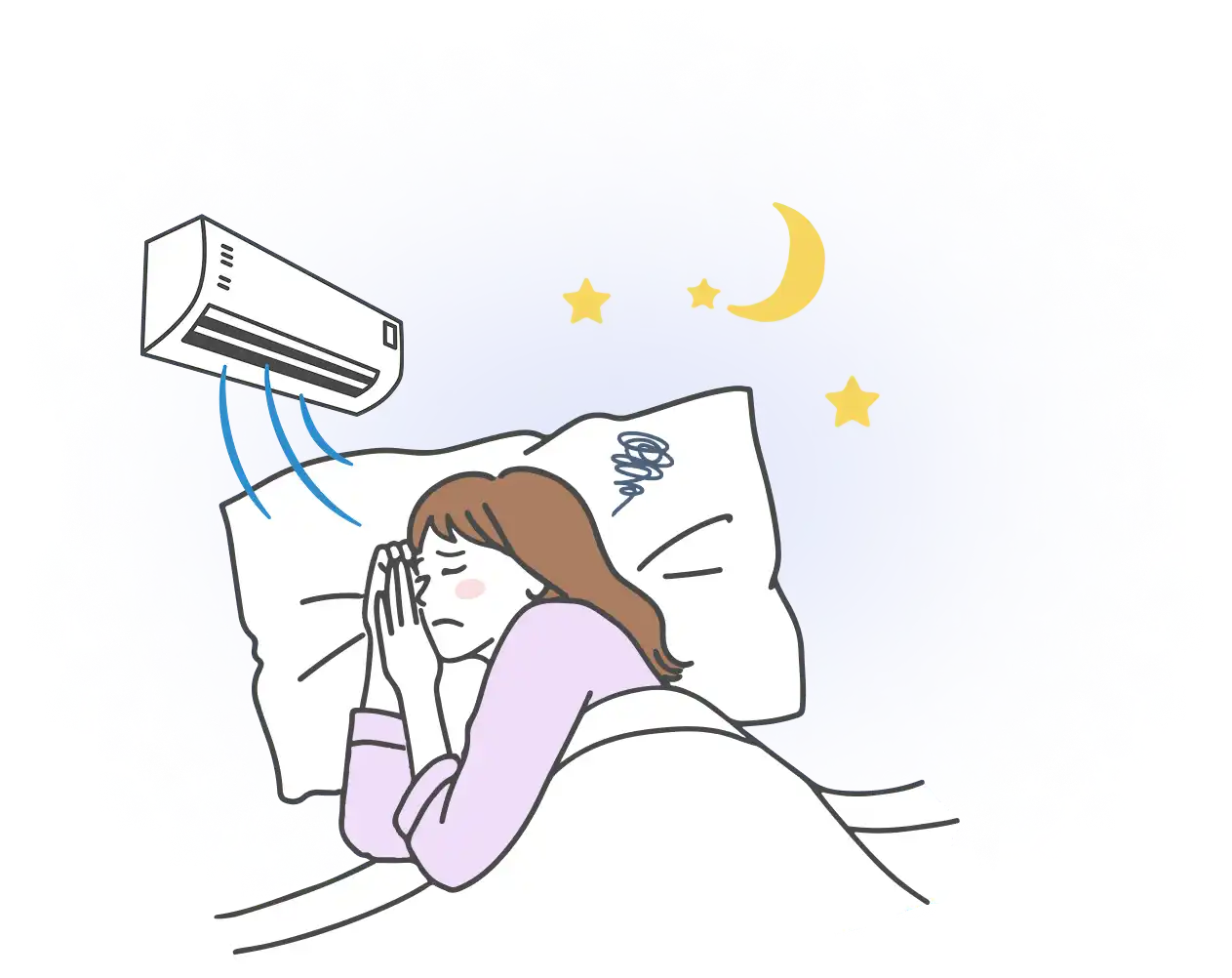 夜、なかなか眠れない女性