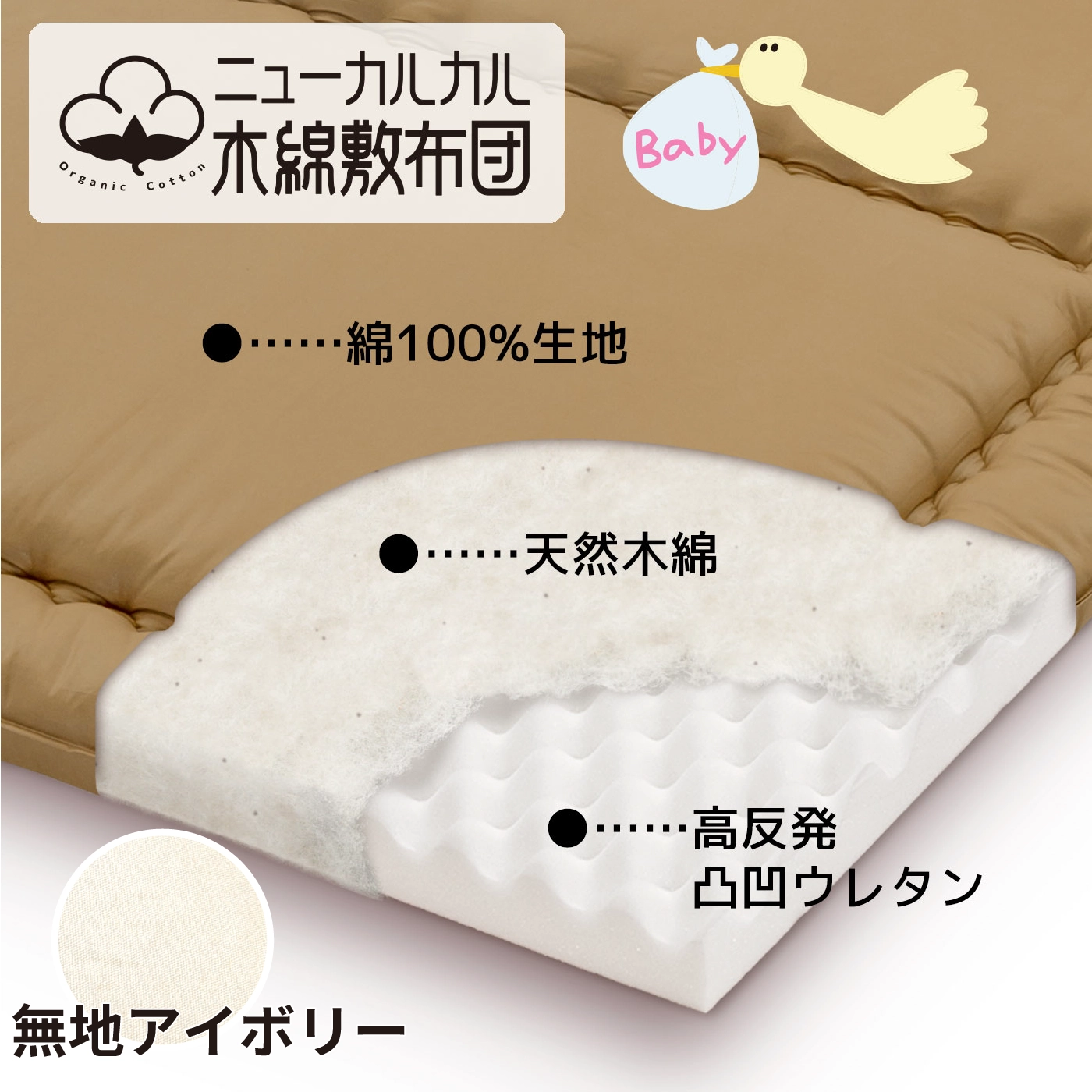 ニューカルカル木綿敷布団 ベビー