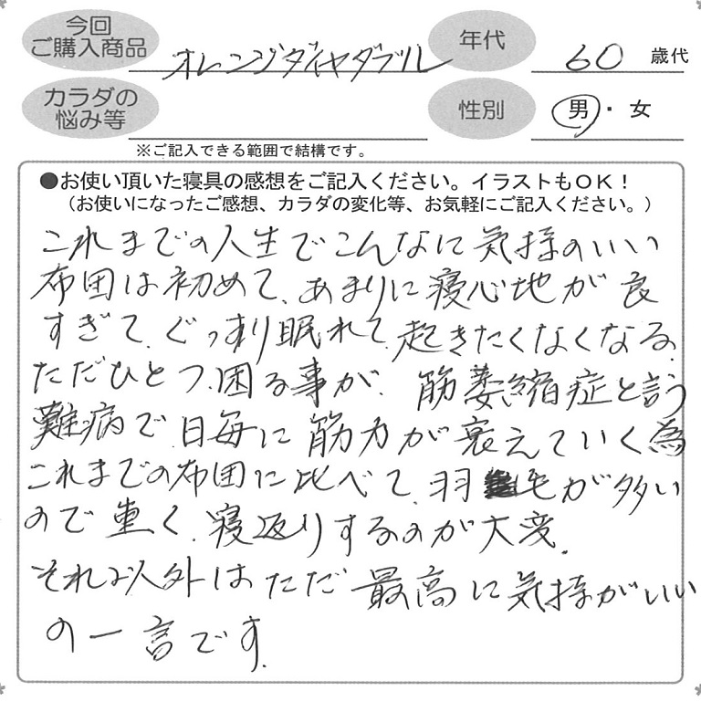 お客様の声ハガキ