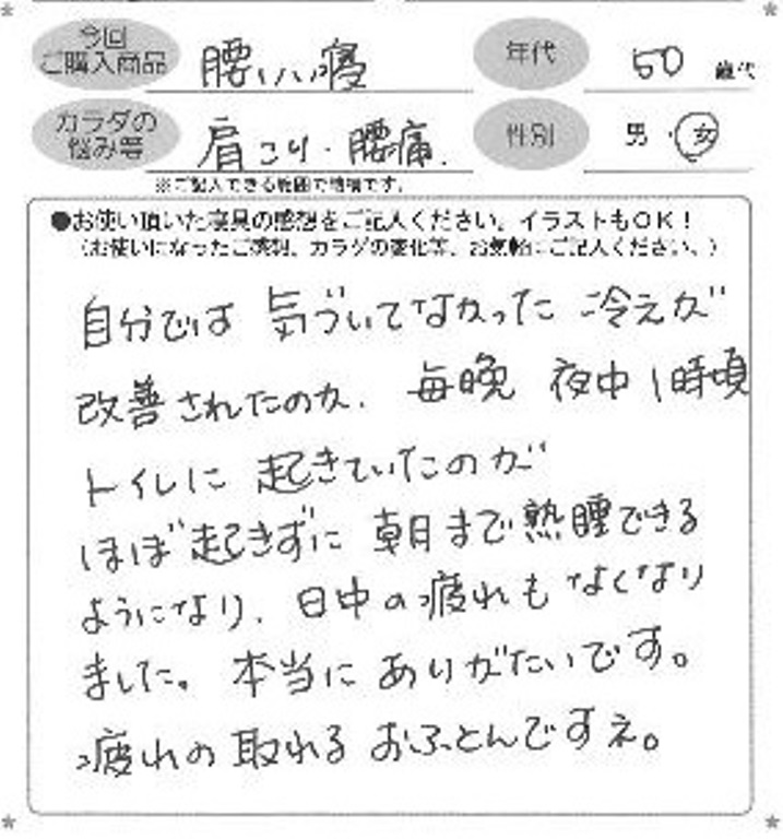 お客様の声ハガキ