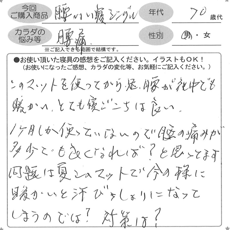 お客様の声ハガキ