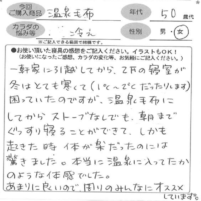 お客様の声ハガキ