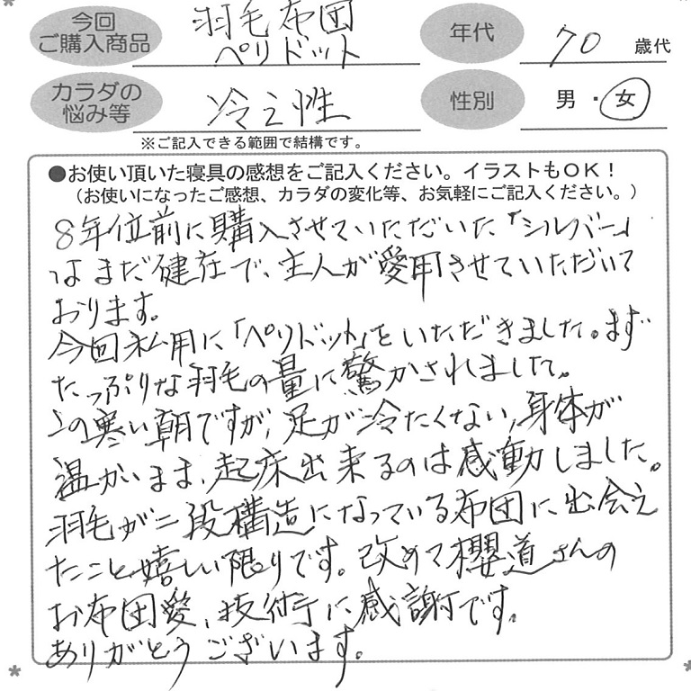 お客様の声ハガキ