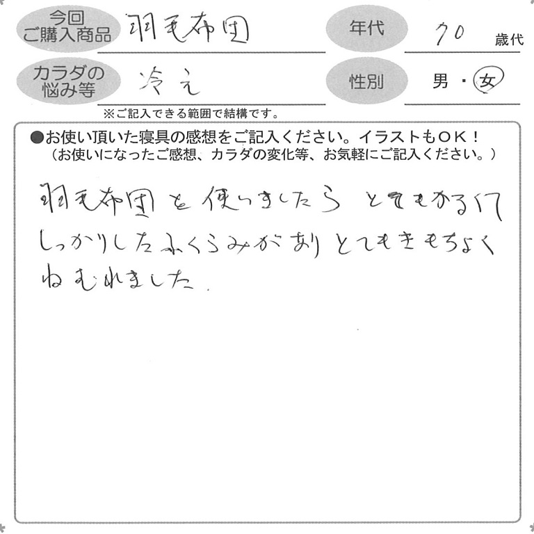 お客様の声ハガキ